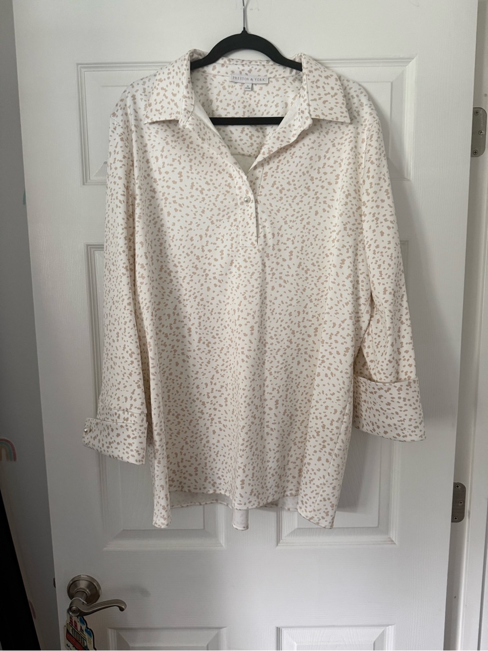 Preston & York Cream Tunic with Light Tan Speckle
